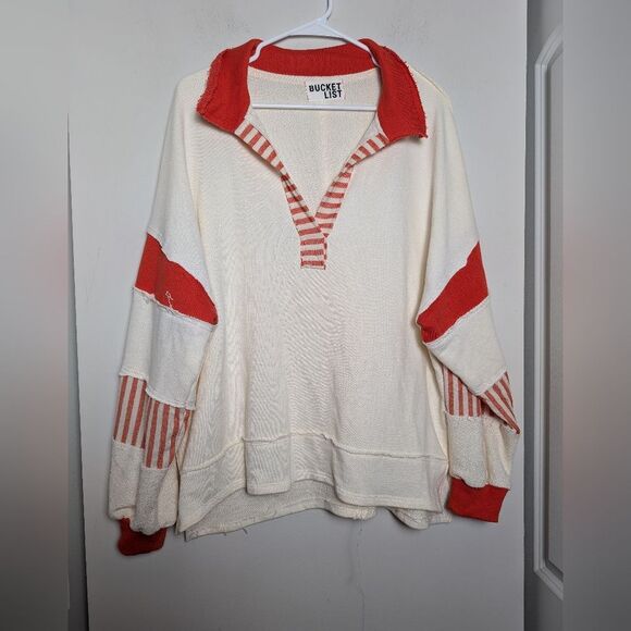 BUCKETLIST Tops - Bucket list Oversized colorblock terry knit tunic pull over top sz M